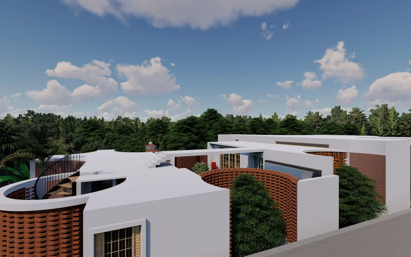 Aranya Courtyard, Jhanjharpur, exterior
