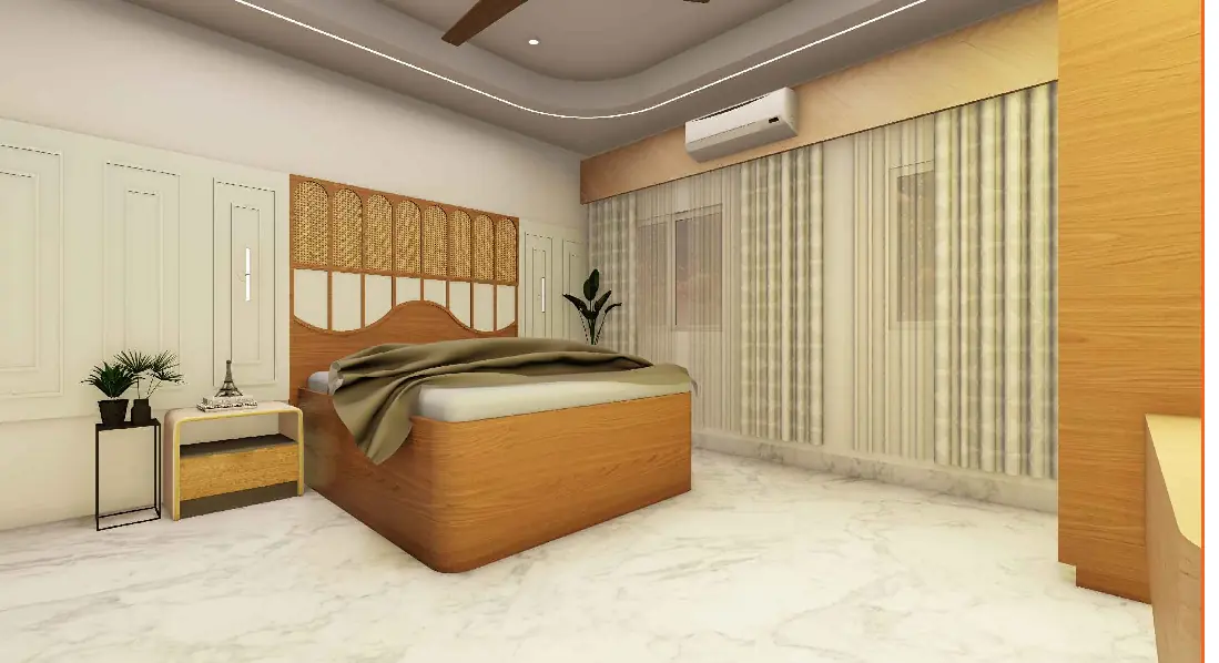 Bed design, north bedroom — Sculpted Serenity Interior, Darbhanga