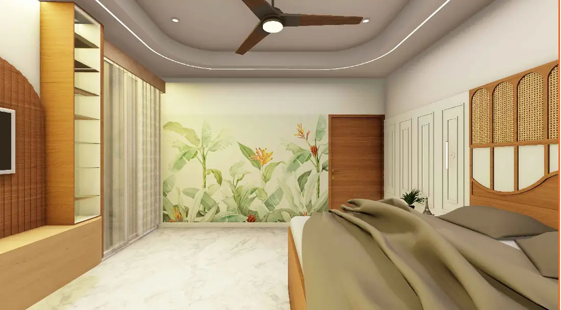 Wall art, north bedroom — Sculpted Serenity Interior, Darbhanga