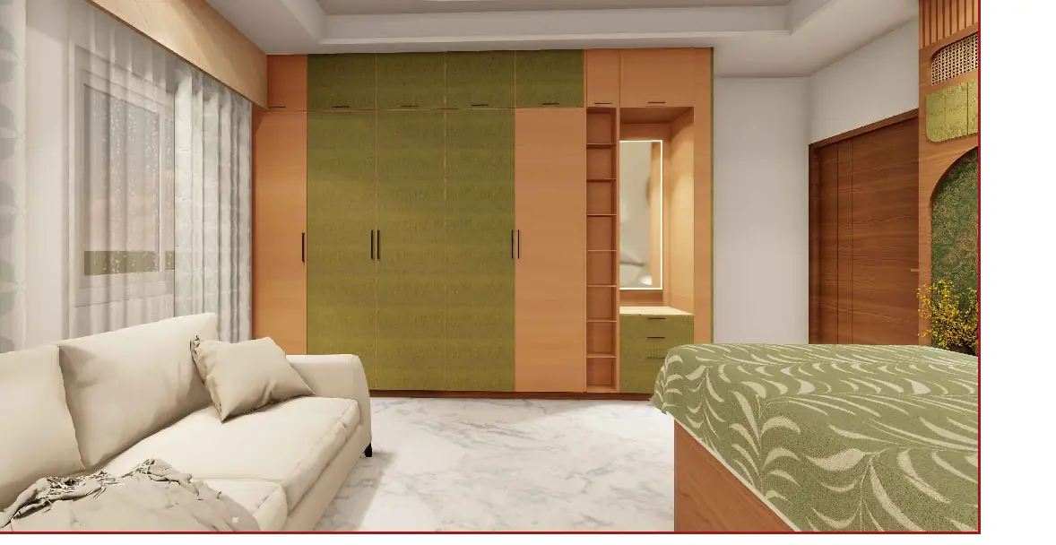 Wardrobe unit, south bedroom — Sculpted Serenity Interior, Darbhanga